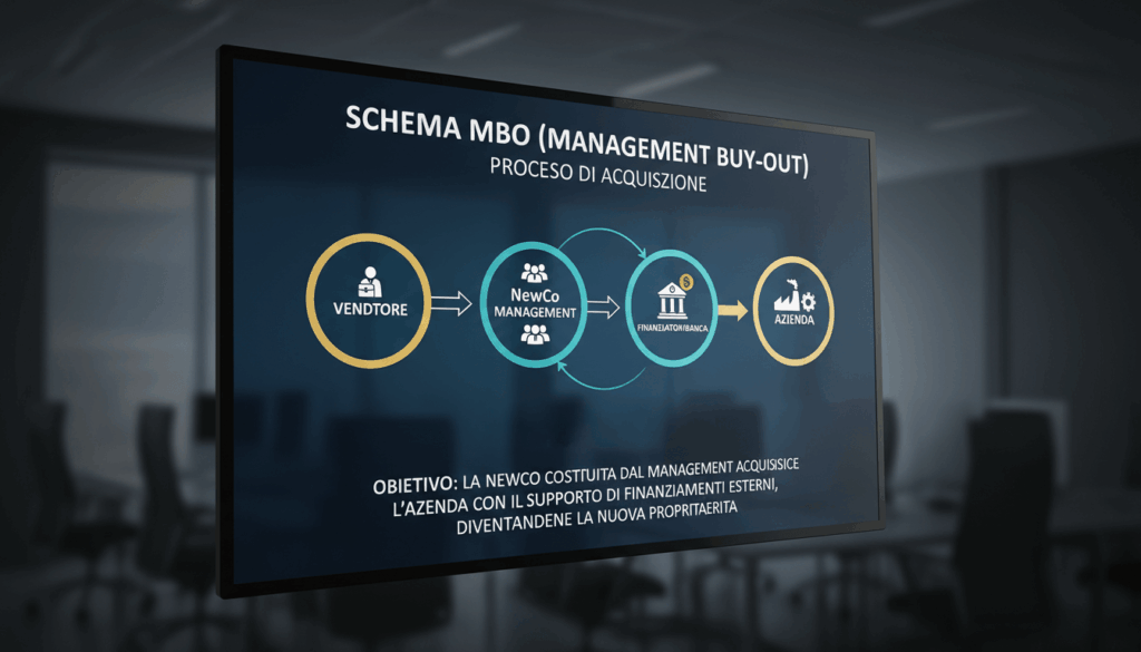 schema management buyout MBO con ruoli di venditore management e finanziatori